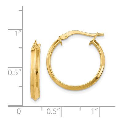 14K Yellow Gold 24mm Knife-Edge Tube Hoop Earrings – view 5