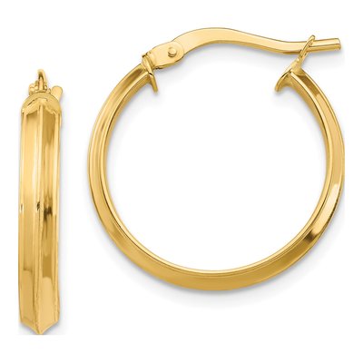 14K Yellow Gold 24mm Knife-Edge Tube Hoop Earrings