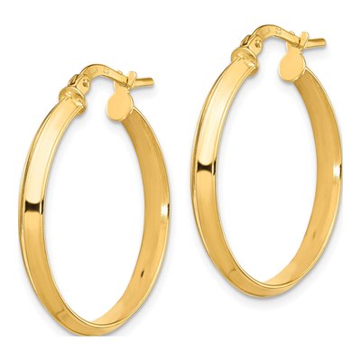 14K Yellow Gold 24mm Knife-Edge Tube Hoop Earrings – view 3