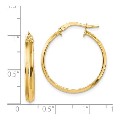 14K Yellow Gold 24mm Knife-Edge Tube Hoop Earrings – view 5