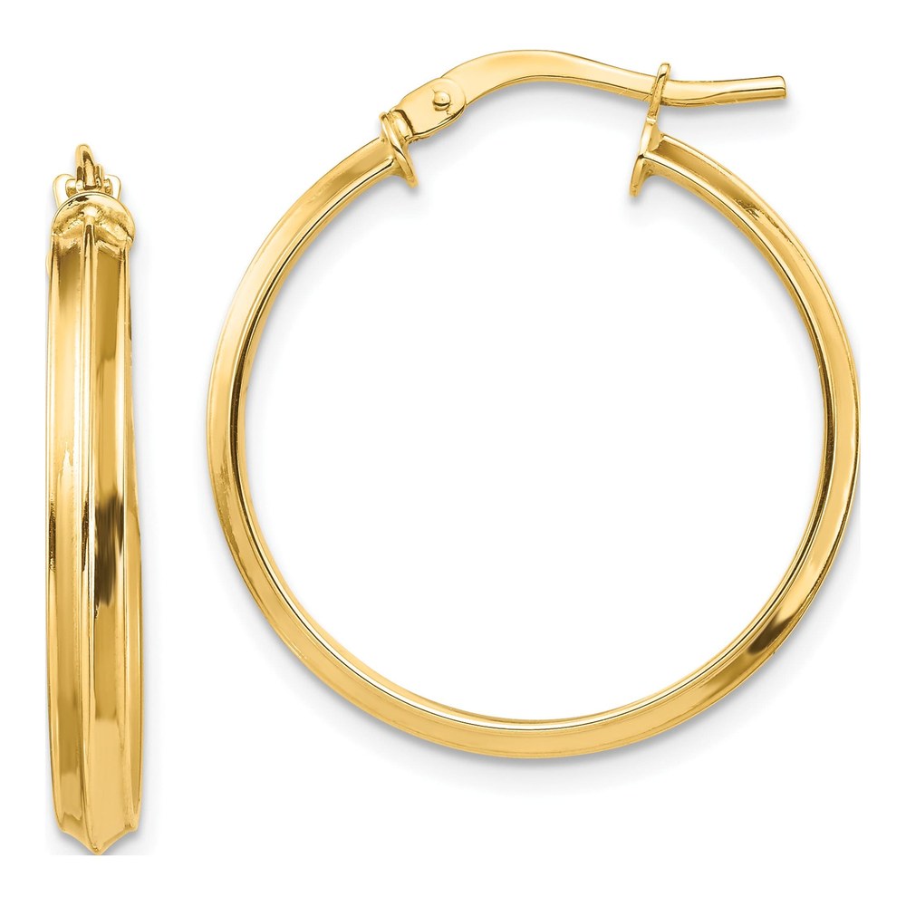 14K Yellow Gold 24mm Knife-Edge Tube Hoop Earrings