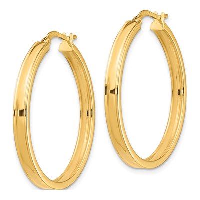 14K Yellow Gold 32mm Square Tube Hoop Earrings – view 3