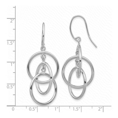 14K White Gold Intertwined Circles Dangle Earrings – view 5