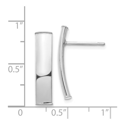 14K White Gold Curved Bar Dangle Earrings – view 5