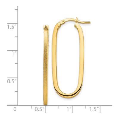 14K Yellow Gold Oval Tube Hoop Earrings – view 5