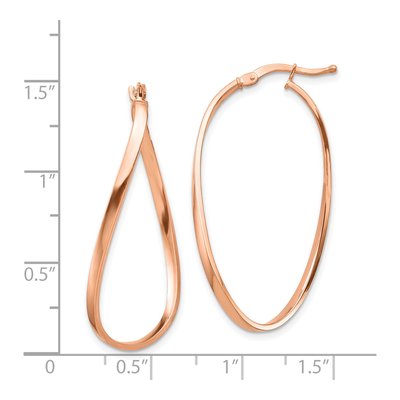 14K Rose Gold Wavy Hoop Earrings – view 5