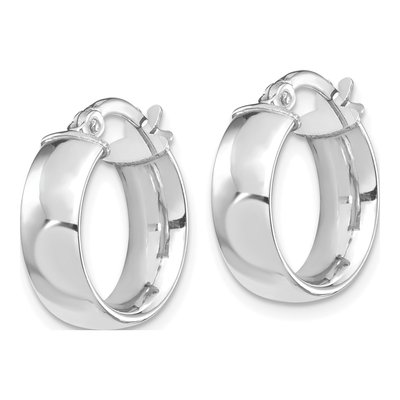 14K White Gold 16mm Tube Hoop Earrings – view 2