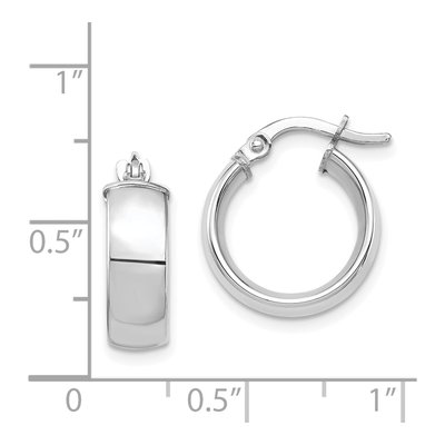 14K White Gold 16mm Tube Hoop Earrings – view 4