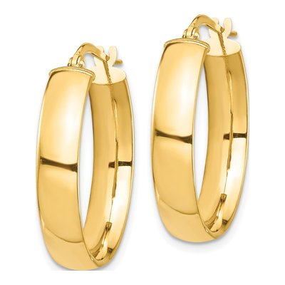 14K Yellow Gold 26mm Tube Hoop Earrings – view 2