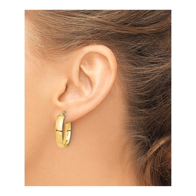 14K Yellow Gold 26mm Tube Hoop Earrings – view 3