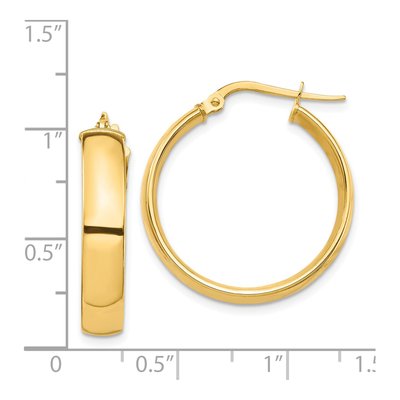 14K Yellow Gold 26mm Tube Hoop Earrings – view 4