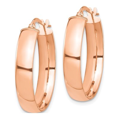 14K Rose Gold 26mm Tube Hoop Earrings – view 3