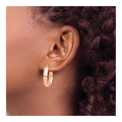 14K Rose Gold 26mm Tube Hoop Earrings – view 4