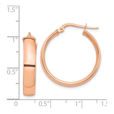 14K Rose Gold 26mm Tube Hoop Earrings – view 5