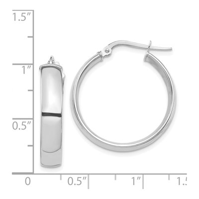 14K White Gold 26mm Tube Hoop Earrings – view 5