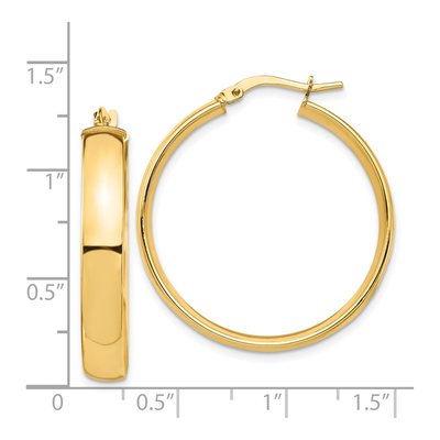 14K Yellow Gold 30mm High Tube Hoop Earrings – view 5