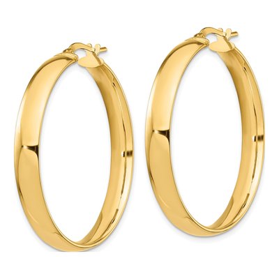 14K Yellow Gold 39mm High Tube Hoop Earrings – view 2