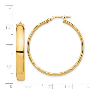 14K Yellow Gold 39mm High Tube Hoop Earrings – view 4