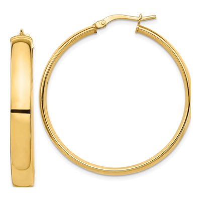 14K Yellow Gold 39mm High Tube Hoop Earrings