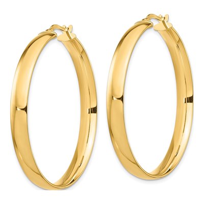14K Yellow Gold 39mm Tube Hoop Earrings – view 3