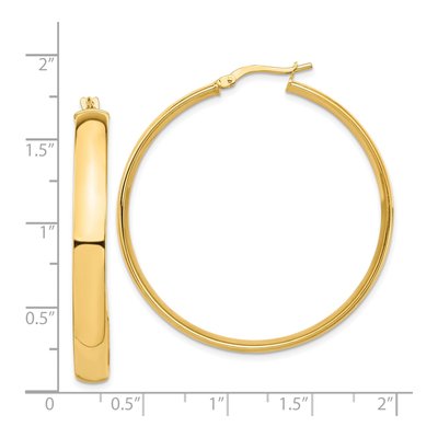 14K Yellow Gold 39mm Tube Hoop Earrings – view 5