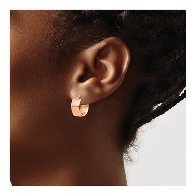 14K Rose Gold 14mm Tube Hoop Earrings – view 4