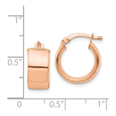 14K Rose Gold 14mm Tube Hoop Earrings – view 5