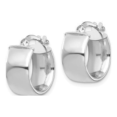 14K White Gold 14mm Tube Hoop Earrings – view 3