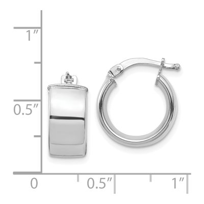 14K White Gold 14mm Tube Hoop Earrings – view 5