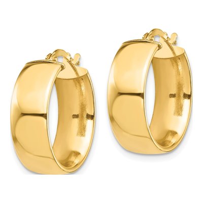 14K Yellow Gold 21mm Tube Hoop Earrings – view 2