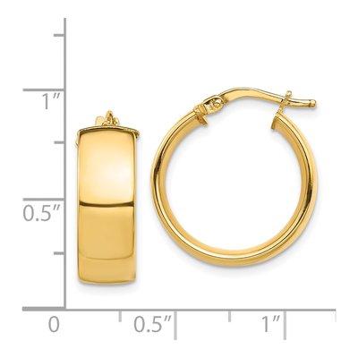 14K Yellow Gold 21mm Tube Hoop Earrings – view 4