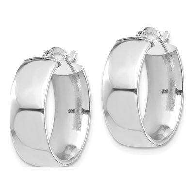 14K White Gold 21mm Tube Hoop Earrings – view 3