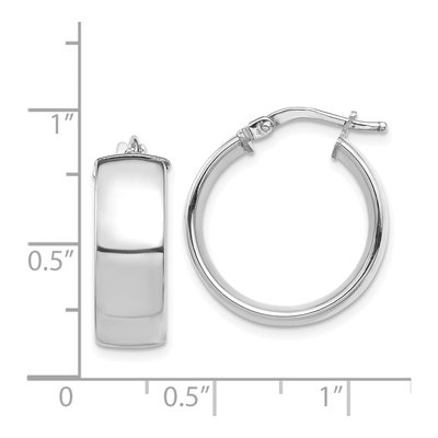 14K White Gold 21mm Tube Hoop Earrings – view 5