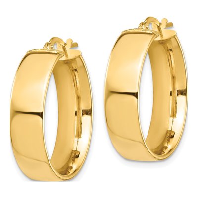 14K Yellow Gold 24mm Tube Hoop Earrings – view 2