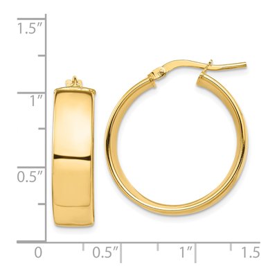 14K Yellow Gold 24mm Tube Hoop Earrings – view 4