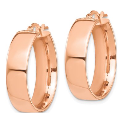 14K Rose Gold 24mm Tube Hoop Earrings – view 3