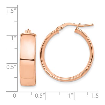14K Rose Gold 24mm Tube Hoop Earrings – view 5