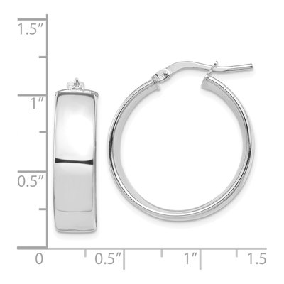 14K White Gold 24mm Tube Hoop Earrings – view 5
