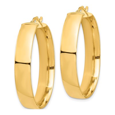 14K Yellow Gold 36mm Tube Hoop Earrings – view 3