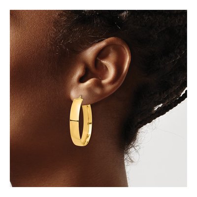 14K Yellow Gold 36mm Tube Hoop Earrings – view 4