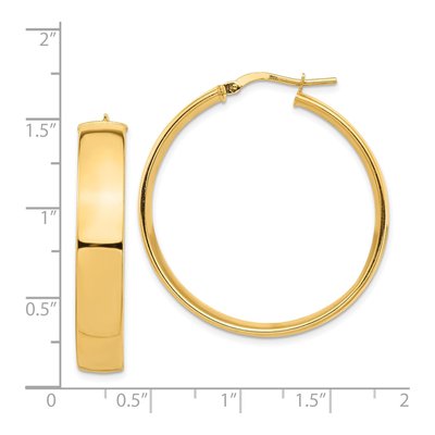 14K Yellow Gold 36mm Tube Hoop Earrings – view 5