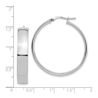 14K White Gold 36mm Tube Hoop Earrings – view 5