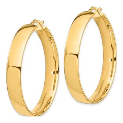 14K Yellow Gold 40mm Tube Hoop Earrings – view 3