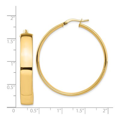 14K Yellow Gold 40mm Tube Hoop Earrings – view 5