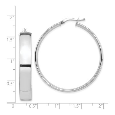 14K White Gold 40mm Tube Hoop Earrings – view 5