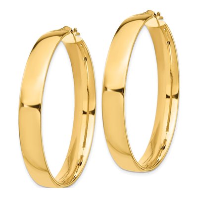 14K Yellow Gold 45mm Tube Hoop Earrings – view 3