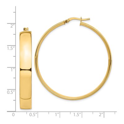 14K Yellow Gold 45mm Tube Hoop Earrings – view 5