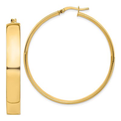 14K Yellow Gold 45mm Tube Hoop Earrings