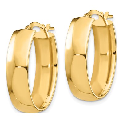 14K Yellow Gold 25mm Oval Tube Hoop Earrings – view 2