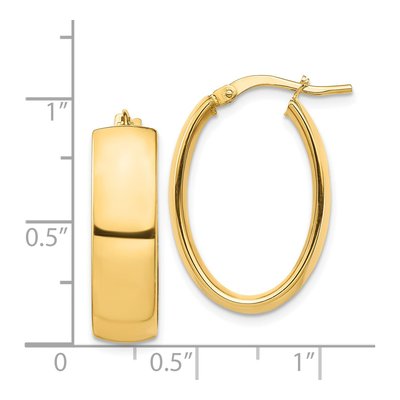 14K Yellow Gold 25mm Oval Tube Hoop Earrings – view 4